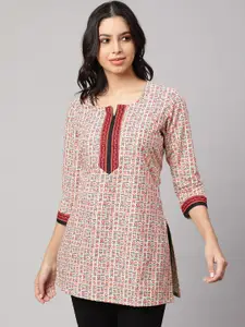 AKIMIA Ethnic Motifs Printed Pure Cotton Straight Kurti