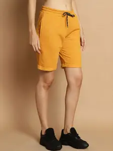 DOOR74 Women Mid-Rise Cotton Shorts