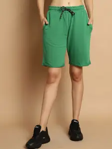 DOOR74 Women Mid-Rise Cotton Shorts