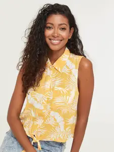 Ardene Tropical Printed Shirt Style Top