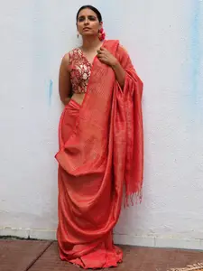 Chidiyaa Striped Zari Detailed Saree