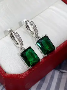 Jewels Galaxy Brass Geometric Hoop Earrings