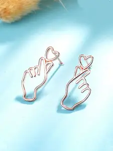 Jewels Galaxy Rose Gold-Plated Contemporary Studs Earrings