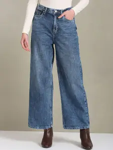 U.S. Polo Assn. Women Women Wide Leg Clean Look Light Fade Cropped Cotton Jeans