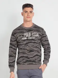 U.S. Polo Assn. Denim Co. Camouflage Printed Pure Cotton Pullover Sweatshirt