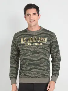 U.S. Polo Assn. Denim Co. Camouflage Printed Pure Cotton Pullover Sweatshirt