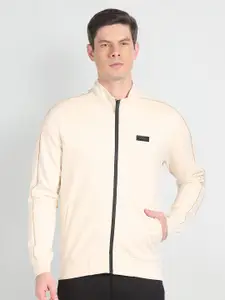 Arrow New York Mock Collar Cotton Front-Open Sweatshirt