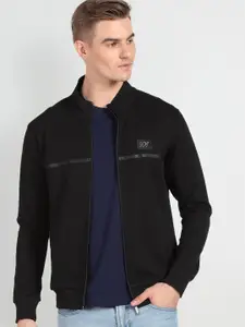 Arrow New York Mock Collar Cotton Front-Open Sweatshirt