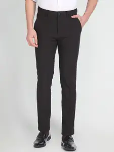 Arrow New York Men Slim Fit Micro Checks Formal Trousers