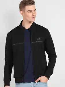 Arrow New York Mock Collar Cotton Front-Open Sweatshirt