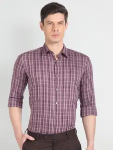 Arrow New York Slim Fit Other Checked Spread Collar Long Sleeve Cotton Formal Shirt