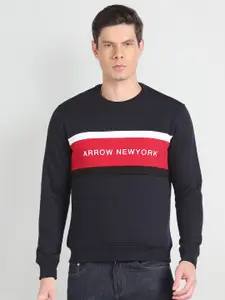 Arrow Sport Typography Printed Round Neck Long Sleeves Pullover Sweatshirt