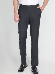 Arrow Men Mid-Rise Solid Dobby Formal Trousers