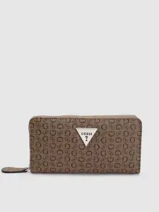 GUESS Women Brand Logo Printed Zip Around Wallet