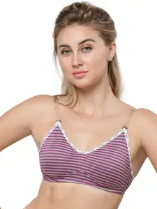 Lovable Striped Full Coverage Bra With All Day Comfort
