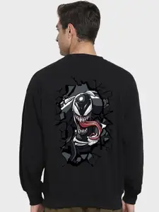 Bewakoof X Official Marvel Merchandise Venom Street Graphic Printed Oversized Sweatshirt
