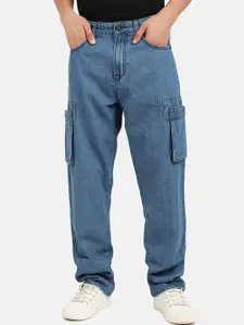 Bene Kleed Men Blue Mid Rise Straight Fit Cargo Jeans