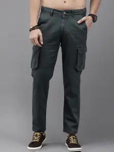 Roadster Men Pure Cotton Mid Rise Cargo Trousers