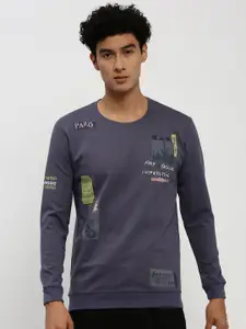 SHOWOFF Printed Round Neck Cotton Sweatshirt