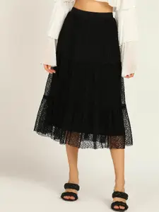 DressBerry Lace Tiered Midi Skirt