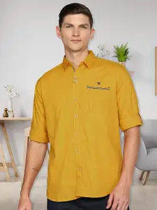 Kuons Avenue Smart Slim Fit Opaque Linen Cotton Casual Shirt