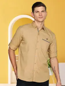 Kuons Avenue Smart Slim Fit Opaque Linen Cotton Casual Shirt