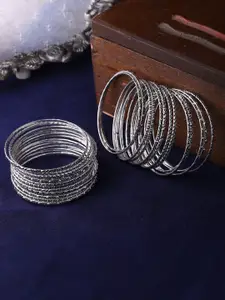 Shoshaa Set Of 32 Oxidised Silver-Plated Bangles