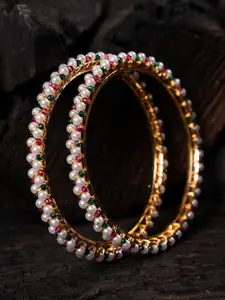 Shoshaa Set Of 2 Pearls-Beaded Bangles