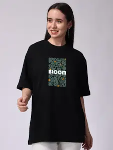 The Label Bar Typography Printed Drop-Shoulder Sleeves Oversized T-shirt