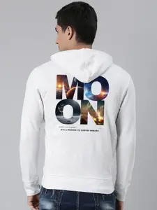 Harvard Hooded Typography Printed Long Sleeves Front-Open Sweatshirt