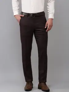 Van Heusen Men Slim Fit Mid-Rise Formal Trousers