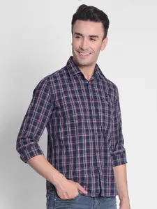 Crimsoune Club Slim Fit Checked Cotton Casual Shirt