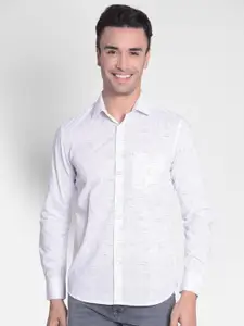 Crimsoune Club Slim Fit Graphic Printed Spread Collar Cotton Casual Shirt