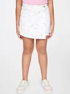 AND Girls Abstract Printed Pure Cotton Mini Skort