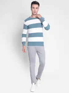 Crimsoune Club Striped Pure Cotton Pullover Sweater