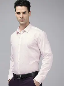 V Dot Slim Fit Opaque Printed Formal Shirt