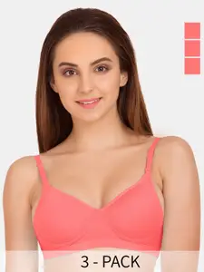Tweens Pack Of 3 Full Coverage Cotton Minimizer Bra With All Day Comfort