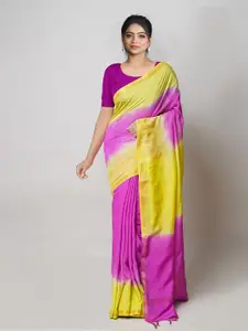 Unnati Silks Ombre Dyed Zari Silk Cotton Chanderi Saree