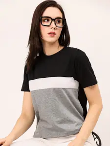Leotude Colourblocked Loose Fit Boxy T-shirt