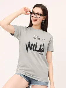 Leotude Typography Printed Loose Fit Boxy T-shirt
