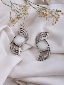 DASTOOR Silver-Plated Contemporary Drop Earrings