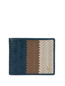 Da Milano Woven Design Leather Two Fold Wallet