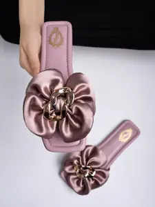 Shoetopia Open Toe Flats with Bows