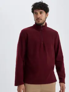 DeFacto Mock Collar Half Zipper Pullover Sweatshirt