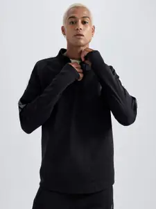 DeFacto Mock Collar Thumhole Sleeves Half Zipper Sweatshirt