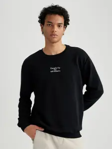 DeFacto Typography Printed Round Neck Pullover