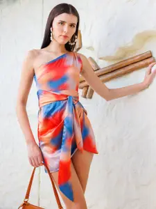 Stylecast X Hersheinbox Off-Shoulder Tie And Dye Bodycon Mini Dress