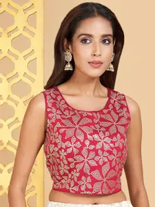 RANGMANCH BY PANTALOONS Floral Printed Sleeveless Ethnic Crop Top