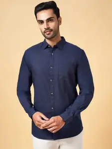 BYFORD by Pantaloons Men Navy Blue Slim Fit Opaque Casual Shirt