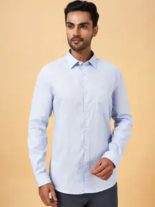 BYFORD by Pantaloons Men Blue Slim Fit Micro Checks Opaque Checked Formal Shirt
